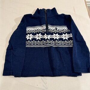 Polo Ralph Lauren Navy Zip-Up Sweater with winter Design